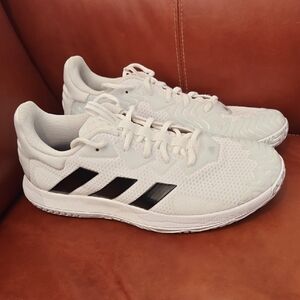 Adidas White And Black Solematch Control Tennis Shoes